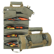 Darrahopens Home & Garden > Travel > Backpacks Heavy Duty Tool Roll Up Bag Organiser Multi-Pocket Canvas Carry Pouch for Electrician DIY Mechanic & 4WD Camping Light Grey