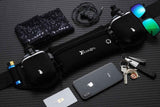 Darrahopens Home & Garden > Travel > Backpacks Hydration Running Belt with 2 Water Bottles and Phone Pouch for Marathon Hiking - Black