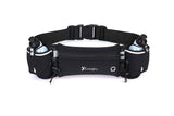 Darrahopens Home & Garden > Travel > Backpacks Hydration Running Belt with 2 Water Bottles and Phone Pouch for Marathon Hiking - Black