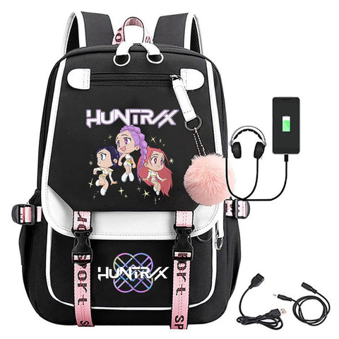 Darrahopens Home & Garden > Travel > Backpacks K-Pop Demon Hunters Anime School Backpack Cute Cartoon Bag for Students black_tfrf black 10