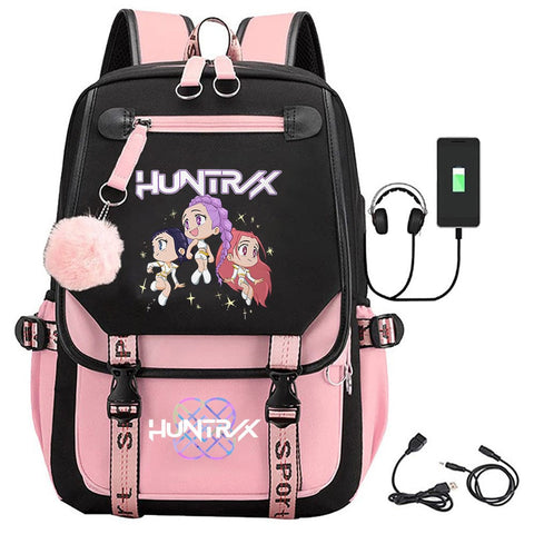 Darrahopens Home & Garden > Travel > Backpacks K-Pop Demon Hunters Anime School Backpack Cute Cartoon Bag for Students rosa_tfrf pink 10