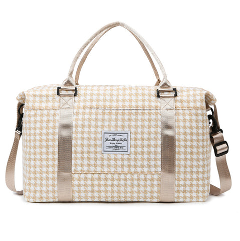 Darrahopens Home & Garden > Travel > Backpacks Khaki Expandable Large Capacity Travel Bag - Short Trip Duffle with Trolley Sleeve, Maternity & Gym Storage (47x17x30 cm)