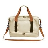 Darrahopens Home & Garden > Travel > Backpacks khaki Large Capacity Travel Duffel Bag for Women with Yoga Mat Holder and Shoe Compartment Water Resistant Weekend Bag Ideal for Local Gym and Travel Use