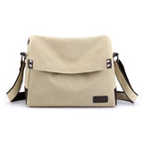 Darrahopens Home & Garden > Travel > Backpacks Khaki Men's Large Capacity Canvas Messenger Bag Lightweight Multi-Pocket Crossbody Shoulder Bag for Work Casual Travel iPad Compatible