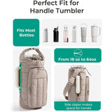 Darrahopens Home & Garden > Travel > Backpacks Khaki Nylon Quilted Insulated Water Bottle Bag for 18-64oz Flask - Lightweight Sports & Travel Puffer Shockproof Protective Pouch