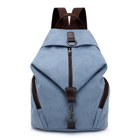 Darrahopens Home & Garden > Travel > Backpacks Light Blue Women's Vintage Canvas Backpack Casual Daypack Retro College School Bag Large Capacity Rucksack for Travel Work & Daily Use