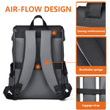 Darrahopens Home & Garden > Travel > Backpacks Light grey Men Large Capacity Business Laptop Backpack Waterproof PU Leather Travel Rucksack with USB Port for Work and Travel in Australia