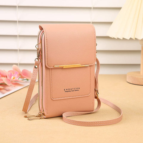 Darrahopens Home & Garden > Travel > Backpacks Light pink Touch Screen Crossbody Phone Bag for Women Small Shoulder Purse with Dual Zippers and Card Slots Compact Travel Pouch Australian Lifestyle
