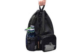 Darrahopens Home & Garden > Travel > Backpacks Mesh Beach Backpack with Wet Pocket Drawstring Waterproof Swimming Gym Bag for Men Women - Black