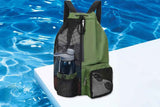 Darrahopens Home & Garden > Travel > Backpacks Mesh Beach Backpack with Wet Pocket Drawstring Waterproof Swimming Gym Bag for Men Women - Green