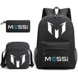 Darrahopens Home & Garden > Travel > Backpacks Messi Football Backpack 3pcs Travel Laptop Rucksack for Women Men Teenagers