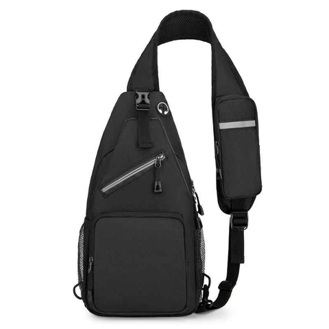 Darrahopens Home & Garden > Travel > Backpacks New Men's Chest Bag Lightweight Oxford Crossbody, Water-Resistant Durable Anti-Burden Shoulder Pack, Minimalist Casual Commute Cycling Sports Sling Bag(BLACK)