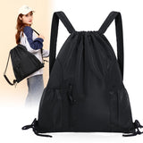 Darrahopens Home & Garden > Travel > Backpacks One-Piece Backpack - Drawstring Backpack - Large Capacity - Lightweight - Separate Wet and Dry Compartments, Sports Backpack - Suitable for Travel and Fitness - Black