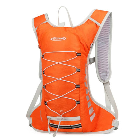 Darrahopens Home & Garden > Travel > Backpacks Orange Lightweight Outdoor Sports Backpack Breathable Hiking Daypack Compact Running Cycling Bag with Bungee Storage 45cm for Travel