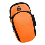 Darrahopens Home & Garden > Travel > Backpacks Orange Sports Running Armband Bag Water Resistant Phone Pouch with Dual Zipper Pockets Earphone Hole for Gym Jogging Cycling Fits 6.5 Inch Smartphones