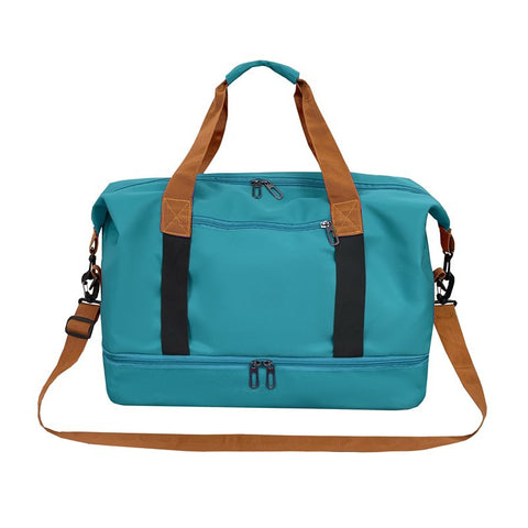 Darrahopens Home & Garden > Travel > Backpacks Peacock blue Large Capacity Travel Duffel Bag for Women with Yoga Mat Holder and Shoe Compartment Water Resistant Weekend Bag Ideal for Local Gym and Travel Use