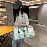 Darrahopens Home & Garden > Travel > Backpacks Pearl Color Iridescent Gym Bag with Wet-Dry Separation - Large Capacity Travel and Fitness Duffel