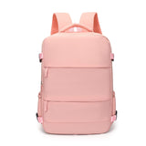 Darrahopens Home & Garden > Travel > Backpacks Pink 25L Travel Laptop Backpack with Shoe Compartment 180 Degree Opening Carry On Rucksack Fits 14 Inch Laptop Ideal for Business and Weekends