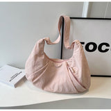 Darrahopens Home & Garden > Travel > Backpacks Pink Lightweight Crescent Crossbody Bag - Slouchy Nylon Hobo Purse for Casual Everyday Use