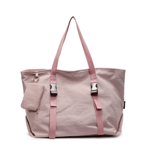 Darrahopens Home & Garden > Travel > Backpacks Pink Modern Utility Tote Bag for Women - Large Capacity Shoulder Bag with Detachable Pouch for Work, School & Travel