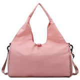 Darrahopens Home & Garden > Travel > Backpacks Pink Women Large Capacity Yoga Gym Bag with Shoe Compartment and Mat Strap Water Resistant Travel Duffel Lightweight Tote for Fitness and Weekend Trips