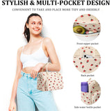 Darrahopens Home & Garden > Travel > Backpacks Pink Women's Large Corduroy Lunch Bag Insulated Thermal Tote Strawberry Print with Shoulder Strap for Work School & Picnics