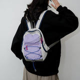 Darrahopens Home & Garden > Travel > Backpacks Purple Mini Lightweight Drawstring Backpack for Women - Small Casual Travel Daypack