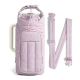 Darrahopens Home & Garden > Travel > Backpacks Purple Nylon Quilted Insulated Water Bottle Bag for 18-64oz Flask - Lightweight Sports & Travel Puffer Shockproof Protective Pouch