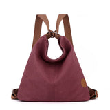 Darrahopens Home & Garden > Travel > Backpacks Purple Versatile 3-in-1 Canvas Backpack and Shoulder Bag Large Capacity Handbag for Women Ideal for Travel School and Everyday Use