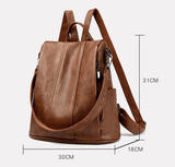 Darrahopens Home & Garden > Travel > Backpacks Purple Women's Anti-Theft Backpack Purse Soft Faux Leather Convertible Rucksack Shoulder Bag Large Capacity 31cm for Travel Work Daily Use
