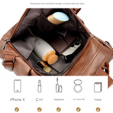 Darrahopens Home & Garden > Travel > Backpacks Purple Women's Anti-Theft Backpack Purse Soft Faux Leather Convertible Rucksack Shoulder Bag Large Capacity 31cm for Travel Work Daily Use