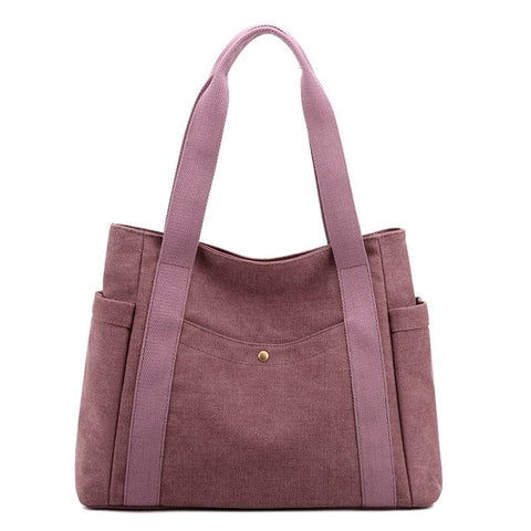 Darrahopens Home & Garden > Travel > Backpacks Purple Women's Large Canvas Tote Bag Minimalist Shoulder Handbag High Capacity 39cm for Work School & Travel