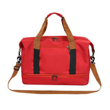 Darrahopens Home & Garden > Travel > Backpacks Red Large Capacity Travel Duffel Bag for Women with Yoga Mat Holder and Shoe Compartment Water Resistant Weekend Bag Ideal for Local Gym and Travel Use