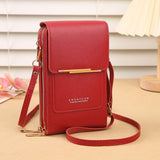 Darrahopens Home & Garden > Travel > Backpacks Red Touch Screen Crossbody Phone Bag for Women Small Shoulder Purse with Dual Zippers and Card Slots Compact Travel Pouch Australian Lifestyle
