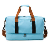 Darrahopens Home & Garden > Travel > Backpacks Sky blue Large Capacity Travel Duffel Bag for Women with Yoga Mat Holder and Shoe Compartment Water Resistant Weekend Bag Ideal for Local Gym and Travel Use