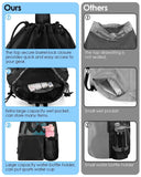 Darrahopens Home & Garden > Travel > Backpacks Swim Bag Beach Backpack with Wet Pocket Mesh Drawstring Bags for Swimming, Gym(Expand size 40 * 47cm,black)