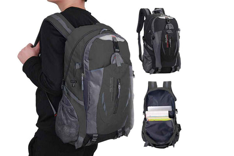 Darrahopens Home & Garden > Travel > Backpacks Water-resistant Hiking Backpack Travel Camping Nylon Outdoor Bag for Men and Women -Black