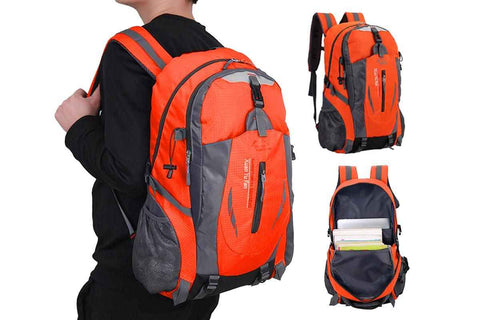 Darrahopens Home & Garden > Travel > Backpacks Water-resistant Hiking Backpack Travel Camping Nylon Outdoor Bag for Men and Women -Orange