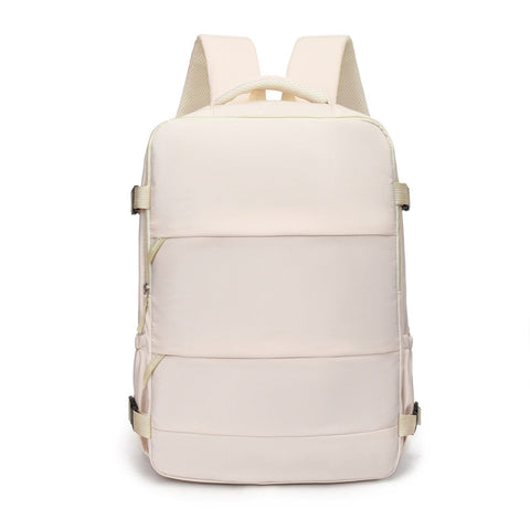 Darrahopens Home & Garden > Travel > Backpacks White 25L Travel Laptop Backpack with Shoe Compartment 180 Degree Opening Carry On Rucksack Fits 14 Inch Laptop Ideal for Business and Weekends