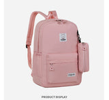 Darrahopens Home & Garden > Travel > Backpacks White Large Capacity Travel Backpack for Girls - Waterproof School Bag with Detachable Pencil Case