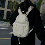 Darrahopens Home & Garden > Travel > Backpacks White Mini Lightweight Drawstring Backpack for Women - Small Casual Travel Daypack