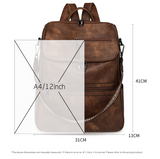 Darrahopens Home & Garden > Travel > Backpacks Yellow Stylish Anti-Theft Backpack for Women - Vintage PU Leather Convertible Rucksack & Shoulder Bag