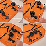 Darrahopens Home & Garden > Travel > Duffel Bags 2-in-1 Collapsible Shopping Trolley with Wheels – Foldable Grocery Cart, Reusable Waterproof Oxford Bag for Supermarket, Picnic & Travel (Orange)