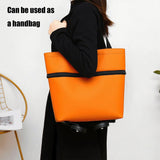 Darrahopens Home & Garden > Travel > Duffel Bags 2-in-1 Collapsible Shopping Trolley with Wheels – Foldable Grocery Cart, Reusable Waterproof Oxford Bag for Supermarket, Picnic & Travel (Orange)