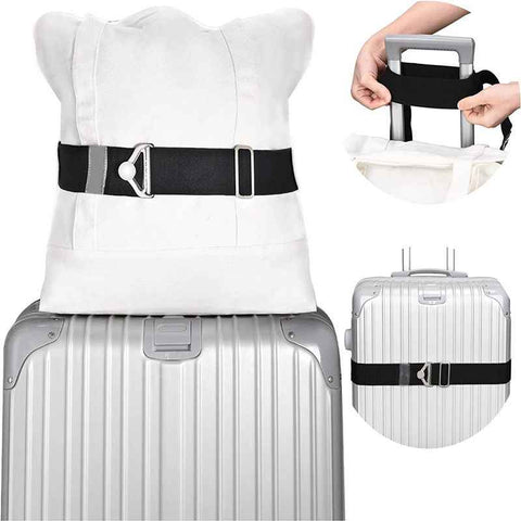 Darrahopens Home & Garden > Travel > Duffel Bags 2pcs 2-in-1 Travel Belt for Luggage Straps Add a Bag Bungees Suitcase Luggage Strap Over Handle Suitcases Belt for Carry On Bag Adjustable Backpack Attachment Airport Travel Accessorie