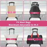 Darrahopens Home & Garden > Travel > Duffel Bags 2pcs 2-in-1 Travel Belt for Luggage Straps Add a Bag Bungees Suitcase Luggage Strap Over Handle Suitcases Belt for Carry On Bag Adjustable Backpack Attachment Airport Travel Accessorie