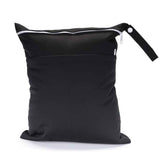 Darrahopens Home & Garden > Travel > Duffel Bags 2pcs Superior Waterproof Wet Dry Bags,Reusable Two Zippered Pockets, baby cloth diaper wet bags,Travel,Beach,Pool,Daycare,Soiled Items,Yoga Gym Bag,wet bag for swimsuit Black&Grey
