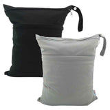 Darrahopens Home & Garden > Travel > Duffel Bags 2pcs Superior Waterproof Wet Dry Bags,Reusable Two Zippered Pockets, baby cloth diaper wet bags,Travel,Beach,Pool,Daycare,Soiled Items,Yoga Gym Bag,wet bag for swimsuit Black&Grey
