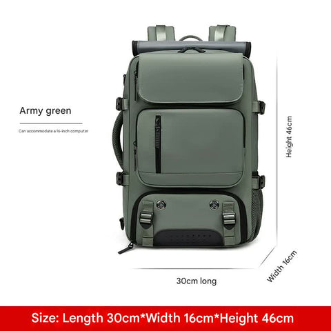 Darrahopens Home & Garden > Travel > Duffel Bags 4-in-1 Convertible Travel Backpack & Briefcase - Large Capacity, 16" Laptop Compartment, USB Port(Army Green)