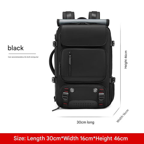 Darrahopens Home & Garden > Travel > Duffel Bags 4-in-1 Convertible Travel Backpack & Briefcase - Large Capacity, 16" Laptop Compartment, USB Port(Black)